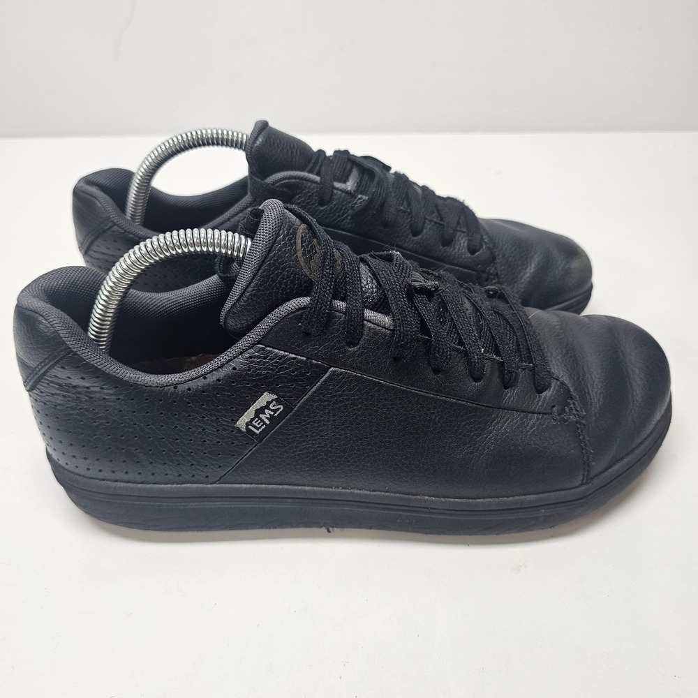 Lems Kourt Grip Black Leather Lace Up Minimalist Shoes Mens Size 9
